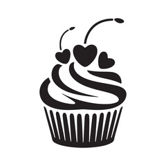 vector illustration of a cupcake