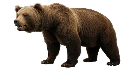 Fototapeta premium Taxidermy Bear Isolated on Transparent Background Wildlife Animal