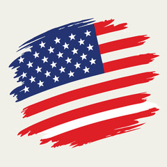 American flag brush stroke illustration grunge style patriotic design for us holidays