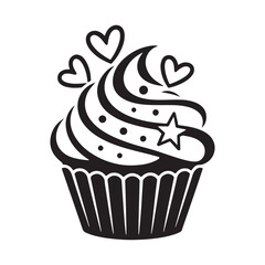 vector illustration of a cupcake