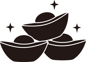 Chinese Gold Ingot Silhouette vector.
Gold Ingot yuanbao Silhouette svg.
Happy Chinese New Year.
Transparent background, SVG file.