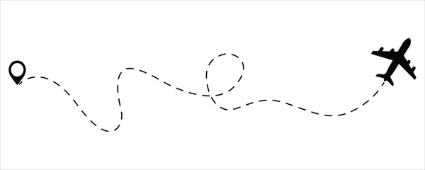 Airplane Flight Path  with Location Markers