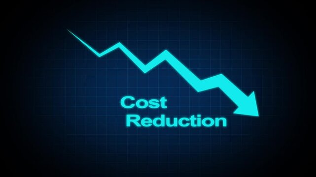 Cost reduction concept animation, corporate business efficiently save cost and company resources by reduction of unnecessary expenses.