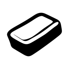 Abstract depiction of a smooth soap bar in black and white color