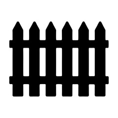 Black and white silhouette of a picket fence protecting the yard