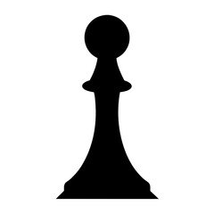 Silhouette of a pawn chess piece, a strategy game symbol in monochrome