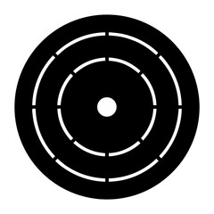 Abstract target or dartboard design with concentric circles and radial lines