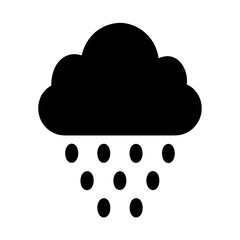 Black cloud and rain graphic weather symbol for meteorology forecast