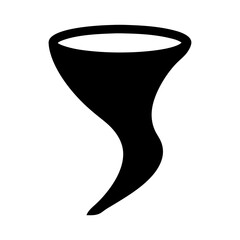 Simple Black Silhouette of a Tornado Viewed From the Side with a Swirl