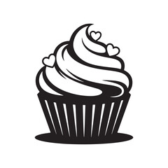 vector illustration of chocolate cupcake