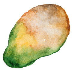 Green and Brown Hand Drawn Watercolor Spot Illustration