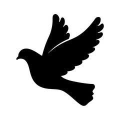 Silhouette of a Dove in Flight, Symbolizing Peace and Hope for the Future