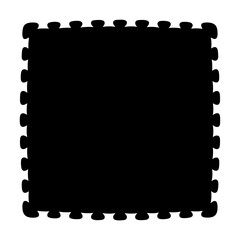 Black Foam Mat Tile Cutout on White Background for Padding Playroom