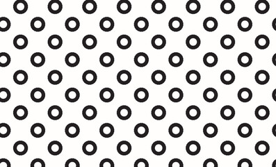 seamless pattern with circles black and white color fabric