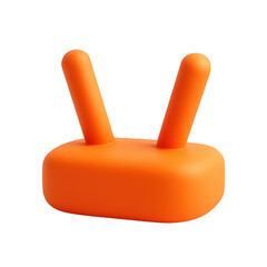 Bright Orange Modern TwoPronged Object