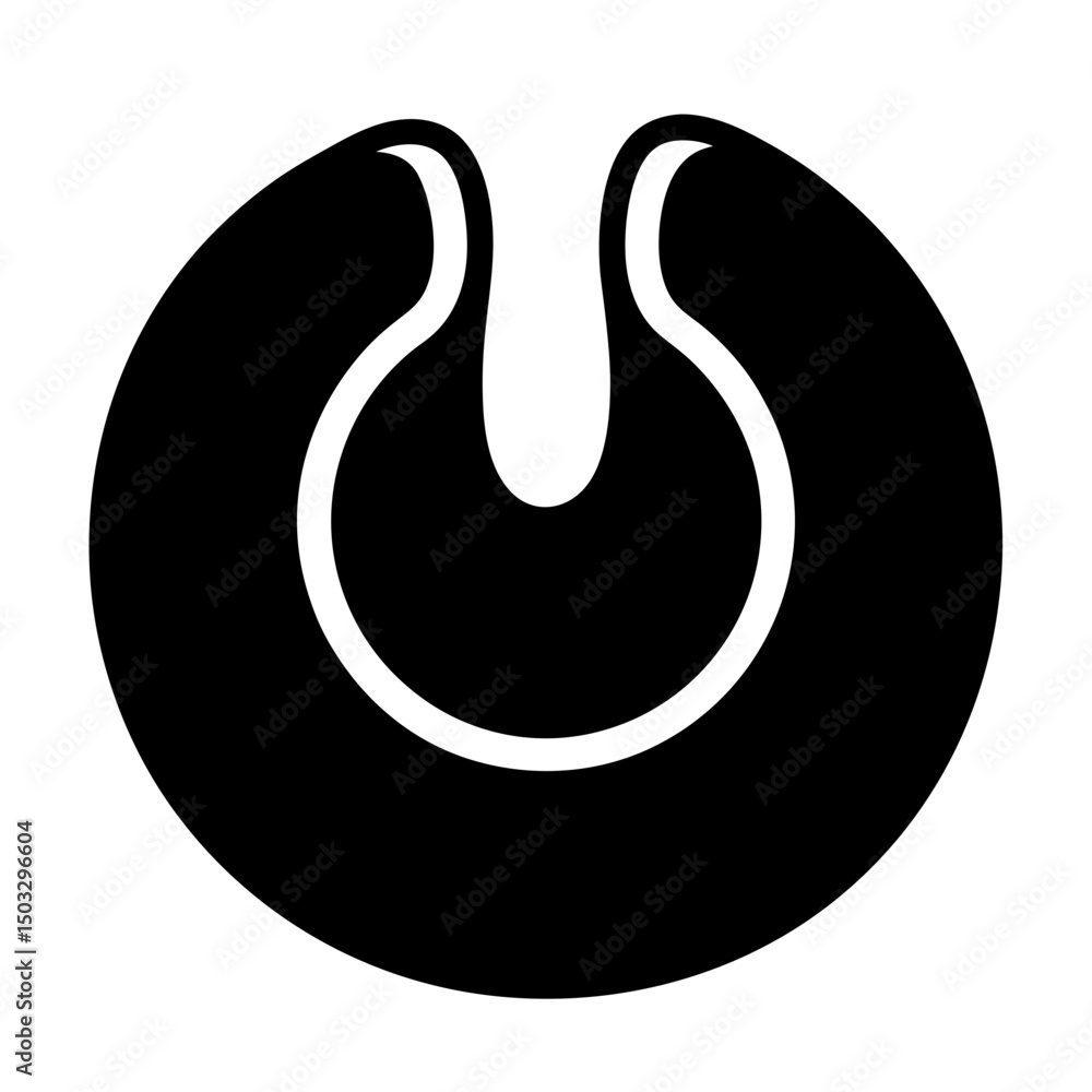 Poster abstract black and white graphical representation of a button or symbol