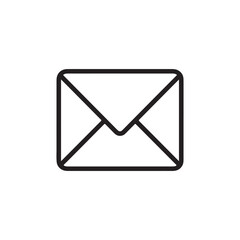 Email contact symbol with a white envelope illustration