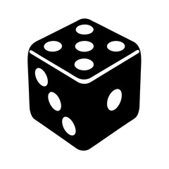 A black and white die with five and two showing, for gambling