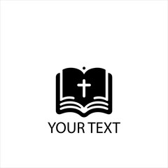 Minimalist Al-Kitab (Bible) Logo Vector ­– Holy Book Icon Isolated on White Background