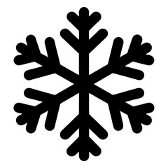 Stylized Snowflake Icon, Winter Holiday Season Graphic in Black and White