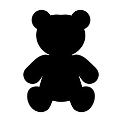 Silhouette of a teddy bear toy, perfect for a childhood design