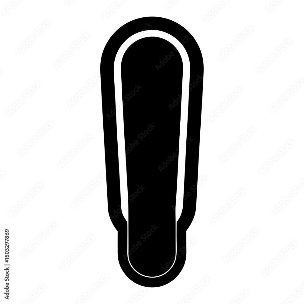 Poster abstract elongated oval shape with rounded edges in solid black color