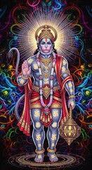 Obraz premium hanuman wallpaper hd 1080p animation 9:16 for mobile phone screen wallpaper | hanuman ji photo hd 4k | hanuman ji wallpaper 4k | hanuman jayanti neon background poster