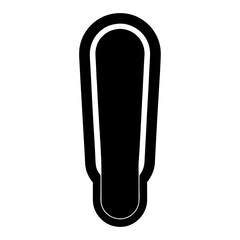 Abstract elongated oval shape with rounded edges in solid black color