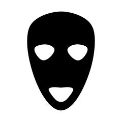 Stylized Facial Mask Illustration with Simplified Features and Minimalist Design Concept