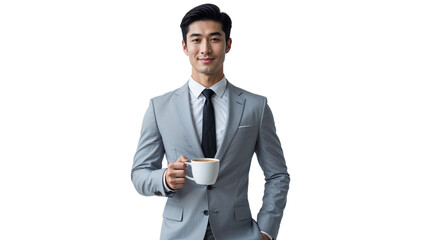 Confident Businessman Holding Coffee Cup