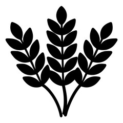 Stylized Wheat Stalk Illustration Representing Growth and Agriculture in Silhouette