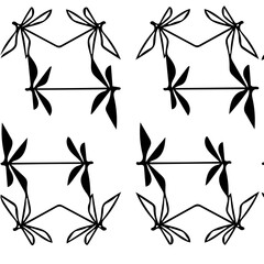 Seamless dragonfly pattern – minimalist black and white design