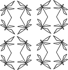 Geometric Dragonfly Circle Pattern – Hand Drawn Seamless Design