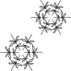 Hand-Drawn Dragonfly Mandala Pattern – Minimal Seamless Design