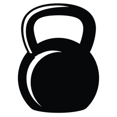 Black and white kettlebell vector illustration for fitness and exercise workouts and training