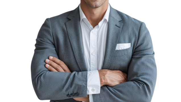 Confident businessman with arms crossed
