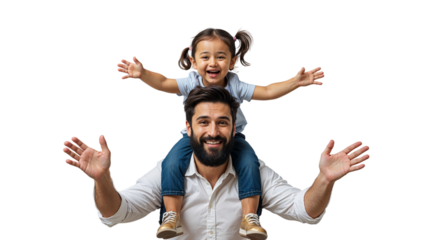 Happy father and daughter playing together