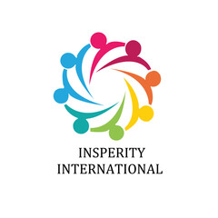 Colorful Half-Round People Logo – Unity and Diversity Concept