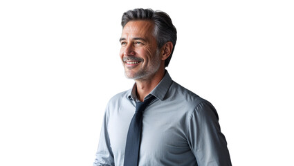 Smiling mature businessman looking away