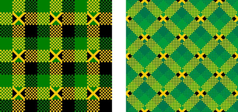 jamaica pattern set. plaid background for decoration and etc. vector illustration