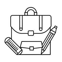 Realistic Minimalist Black & White School Supplies Sketch