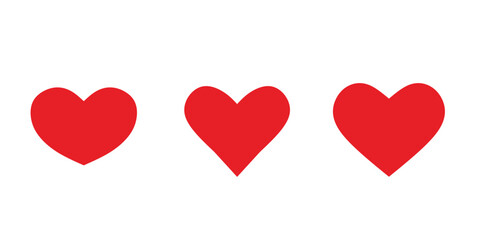 heart set in red color, red heart with a heart. Icon romantic symbol illustration
