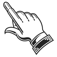 Vector pixelated hand cursor. Adobe Illustrator Artwork