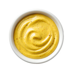 A swirl of mustard in a small bowl