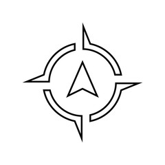 Architectural north arrow and compass outline vector