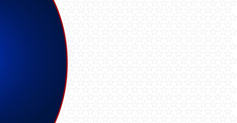 Banner with blue window for text, copy and advertising, stars on white background. Illustration for holiday card or presentation, Independence Day, July 4, Veteran's Day, copy space