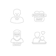 Outline Style Father’s Day Icons set for Creative Design Projects.