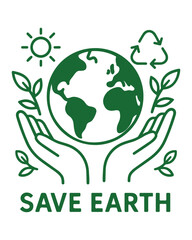 Save the Earth with Eco-Friendly Symbols and Green Planet Illustration, world environment day