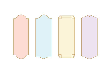 Set of Decorative vintage four frames and borders set, vector flower ornament. Old design