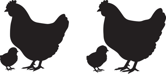 Chicken silhouette vector illustration